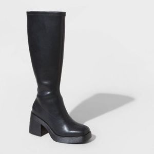 Black Knee High Dress Boots (Size 9)